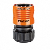 Raccord de Tuyau dArrosage 1/2 avec Aquastop 12-15mm 8602 - Claber