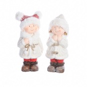 Enfants en Terre cuite Blanc et Rouge 16.5 cm